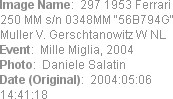 Image Name:  297 1953 Ferrari 250 MM s/n 0348MM "56B794G"  Muller V. Gerschtanowitz W NL
Event:  ...