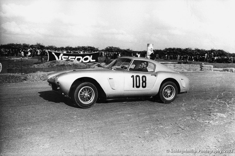 Airfield Schleissheim 1962: The German race ace Peter N&ouml;cker (1963 European Touring Car Champion) won with his 250 GT SWB s/n 1917GT