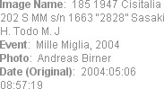 Image Name:  185 1947 Cisitalia 202 S MM s/n 1663 �2828� Sasaki H. Todo M. J
Event:  Mille Miglia...