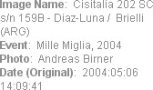 Image Name:  Cisitalia 202 SC s/n 159B - Diaz-Luna /  Brielli (ARG) 
Event:  Mille Miglia, 2004
P...
