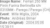 Image Name:  Ferrari 250 MM Pinin Farina Berlinetta s/n 0316MM - Perego / Perego (CH) 
Event:  Mi...