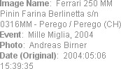 Image Name:  Ferrari 250 MM Pinin Farina Berlinetta s/n 0316MM - Perego / Perego (CH) 
Event:  Mi...