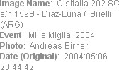Image Name:  Cisitalia 202 SC s/n 159B - Diaz-Luna /  Brielli (ARG) 
Event:  Mille Miglia, 2004
P...
