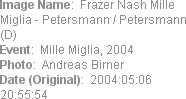 Image Name:  Frazer Nash Mille Miglia - Petersmann / Petersmann (D) 
Event:  Mille Miglia, 2004
P...
