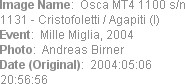 Image Name:  Osca MT4 1100 s/n 1131 - Cristofoletti / Agapiti (I) 
Event:  Mille Miglia, 2004
Pho...