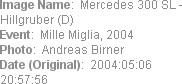 Image Name:  Mercedes 300 SL - Hillgruber (D)
Event:  Mille Miglia, 2004
Photo:  Andreas Birner
D...