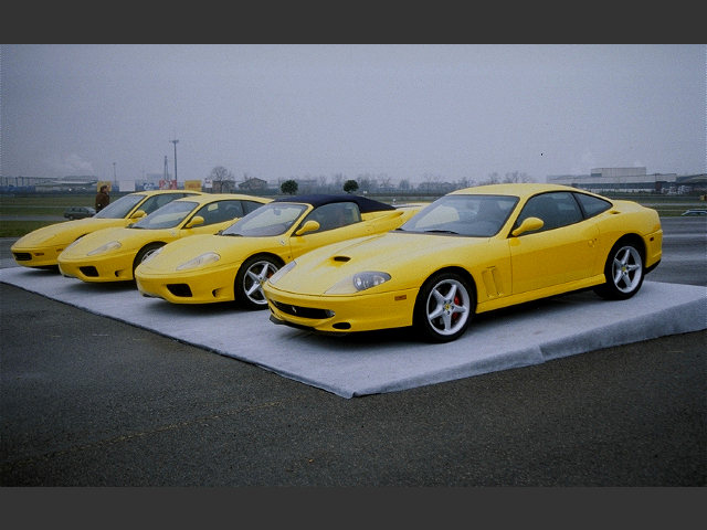 The current road models: 456 M GT(A), 360 Modena (F1), 360 Spider (F1), 550 Maranello