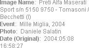 Image Name:  Preti Alfa Maserati Sport s/n 5150 9750 - Tomasoni /  Becchetti (I) 
Event:  Mille M...