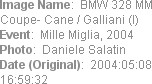 Image Name:  BMW 328 MM Coupe- Cane / Galliani (I)
Event:  Mille Miglia, 2004
Photo:  Daniele Sal...
