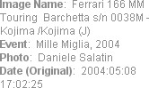 Image Name:  Ferrari 166 MM Touring  Barchetta s/n 0038M - Kojima /Kojima (J)
Event:  Mille Migli...