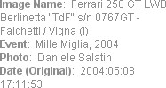 Image Name:  Ferrari 250 GT LWB Berlinetta "TdF" s/n 0767GT - Falchetti / Vigna (I) 
Event:  Mill...