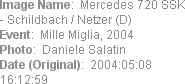 Image Name:  Mercedes 720 SSK - Schildbach / Netzer (D)
Event:  Mille Miglia, 2004
Photo:  Daniel...