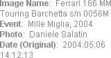 Image Name:  Ferrari 166 MM Touring Barchetta s/n 0056M
Event:  Mille Miglia, 2004
Photo:  Daniel...