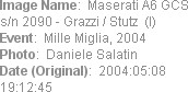 Image Name:  Maserati A6 GCS s/n 2090 - Grazzi / Stutz  (I)
Event:  Mille Miglia, 2004
Photo:  Da...