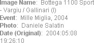 Image Name:  Bottega 1100 Sport - Vargiu / Gallinari (I)
Event:  Mille Miglia, 2004
Photo:  Danie...