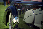 Delahaye 135 MS Cabriolet reflections in  Talbot Lago T26