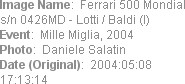 Image Name:  Ferrari 500 Mondial s/n 0426MD - Lotti / Baldi (I) 
Event:  Mille Miglia, 2004
Photo...