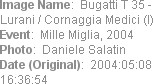 Image Name:  Bugatti T 35 - Lurani / Cornaggia Medici (I)
Event:  Mille Miglia, 2004
Photo:  Dani...