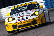 The #24 Alex Job Racing Porsche was the fastest GT car at  Sebring on Wednesday