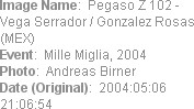 Image Name:  Pegaso Z 102 - Vega Serrador / Gonzalez Rosas (MEX) 
Event:  Mille Miglia, 2004
Phot...