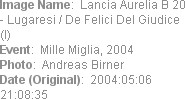 Image Name:  Lancia Aurelia B 20 - Lugaresi / De Felici Del Giudice (I) 
Event:  Mille Miglia, 20...