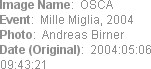 Image Name:  OSCA
Event:  Mille Miglia, 2004
Photo:  Andreas Birner
Date (Original):  2004:05:06 ...