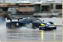 Maserati MC12 #35 during Thursday's 1st practice .... 10th ...2nd GT1 .... Andrea Bertolini 2:54.889 in torrential rain
