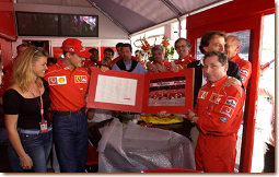 Michael Schumacher drives 100th GP for Ferrari