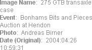 Image Name:  275 GTB transaxle case
Event:  Bonhams Bits and Pieces Auction at Hendon  
Photo:  A...