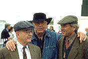 Carroll Shelby with his former drivers Phil Hill and Jochen Neerpasch
