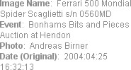 Image Name:  Ferrari 500 Mondial Spider Scaglietti s/n 0560MD
Event:  Bonhams Bits and Pieces Auc...