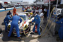 Pit stop for the race winning Porsche