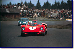 Nürburgring 1000 km 1965Michael Parkes drove the 275 P2 s/n 0832 together with Jean Guichet - finishing 2nd