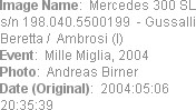 Image Name:  Mercedes 300 SL s/n 198.040.5500199  - Gussalli Beretta /  Ambrosi (I) 
Event:  Mill...