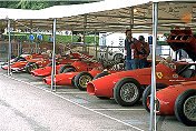 Ferrari Grand Prix cars in the paddock