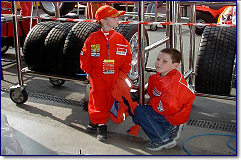 Steafan and his friend Cian probably dreaming about the day they can race
