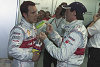 Audi drivers Laurent Aiello (left) and Rinaldo Capello during first qualifying