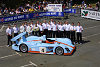 Arena Motorsport and Johansson racing with the Gulf Audi R8 with drivers Tom  Coronel and Patrick Lamarie.