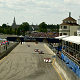 Emanuele Pirro leads in the early stages of the race