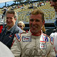 Tom Kristensen celebrates pole position