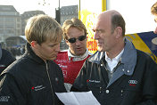 Mattias Ekstr&ouml;m with Head of Audi Motorsport Dr Wolfgang Ullrich