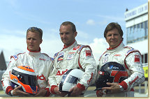 Champion Racing drivers Johnny Herbert, Rallf Kelleners and Didier Theys (from left)