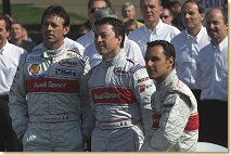 The Audi drivers (#2): Rinaldo Capello, Christian Pescatori, Laurent Aiello (from left)