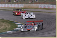 Emanuele Pirro in the #78 Audi R8, in front of BMW and Panoz