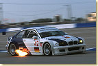 JJ Lehto downshifts for turn 15 in his BMW M3 GTR