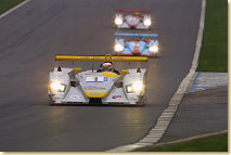 Tom Kristensen leads Stefan Johansson and Frank Biela