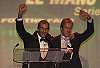 ALMS champion Emanuele Pirro and Frank Biela at the Awards Banquet