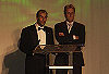 Emanuele Pirro and Frank Biela at the ALMS Awards Banquet