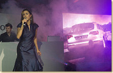Carla Vallet performing in the Audi VIP Lounge