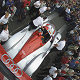 The Infineon Audi R8 #1 on the way to the technique scrutineering
